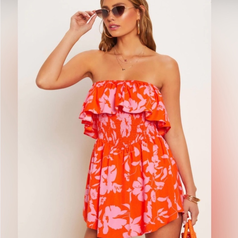 Vici Floral Strapless Dress